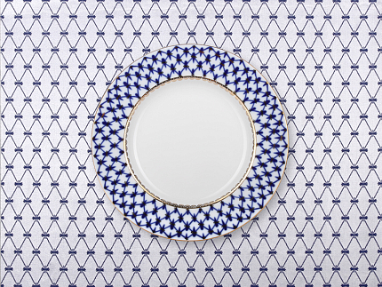 Подарочный набор Скатерть квадратная 145х145 Кобальтовая сетка Синяя арт. 14.01151.02