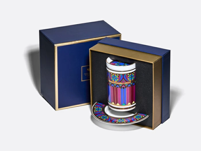 Бокал с блюдцем и крышкой 390 мл в подарочной упаковке, форма Топ, рисунок Готический 7, арт. 81.34168.00.1, 