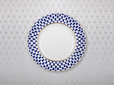 Подарочный набор Скатерть 145х145 Кобальтовая сетка Серебристая арт. 14.01064.02