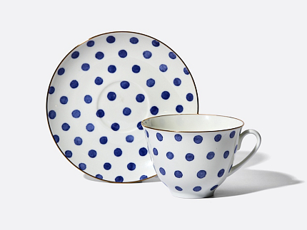 Чашка с блюдцем чайная форма Весенняя рисунок Polka dot арт. 81.28727.00.1
