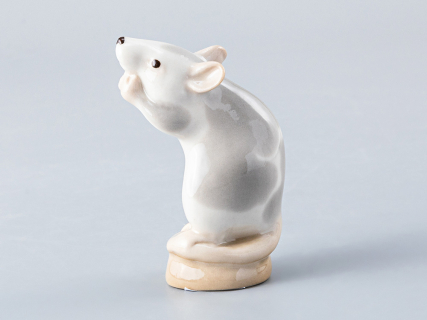 Скульптура форма Мышь белая рисунок Серая арт. 82.61169.00.1, 