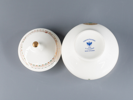 Сахарница форма Яблочко, рисунок Золотой медальон 250 мл арт. 80.65392.00.1, 