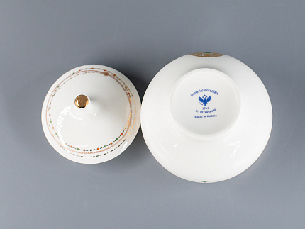 Сахарница форма Яблочко, рисунок Золотой медальон 250 мл арт. 80.65392.00.1