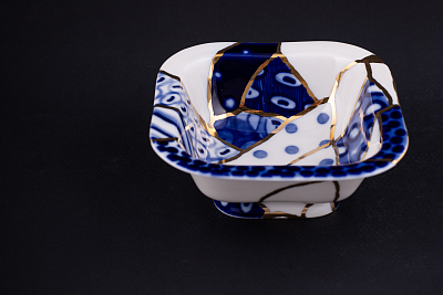 Салатник 350 мл рисунок Байкал, на форме Молодежная арт 60.14036.00.1