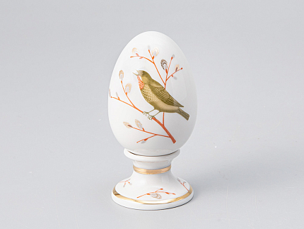 Яйцо пасхальное на подставке 82 мм форма Нева рисунок Весенняя песня арт. 80.65669.00.1