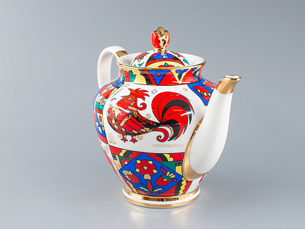 Чайник доливной форма Весенняя рисунок Народные узоры арт. 80.60810.00.1