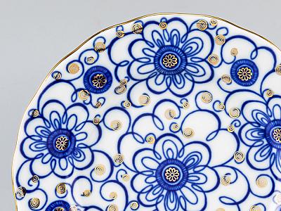 Тарелка мелкая 180 мм форма Тюльпан рисунок Вьюнок тюльпаны арт. 80.04115.00.1