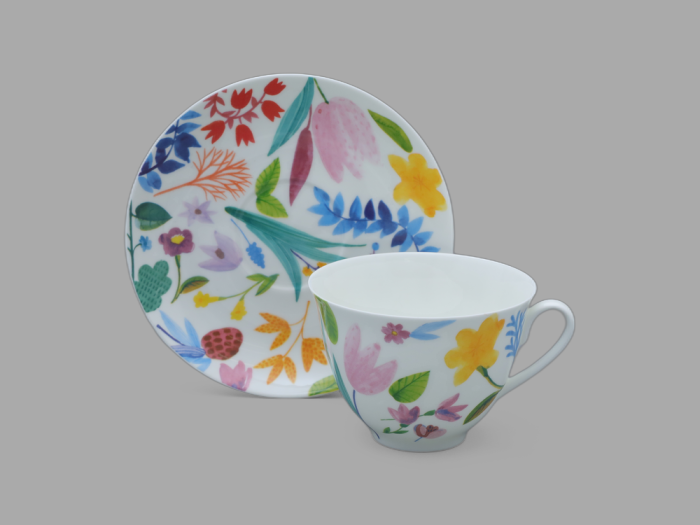 Чашка с блюдцем чайная 250 мл форма Весенняя рисунок Primavera (Примавера), арт. 81.34273.00.1, 