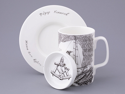 Бокал с крышкой в подарочной упаковке, форма Top. рисунок Яхта Алые паруса, арт. 81.32935.00.1