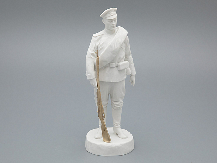 Скульптура Рядовой армейского полка эпохи Николая II, в подарочной упаковке, рисунок Белый бисквит, арт 81.33424.00.1