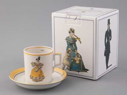 Чашка с блюдцем чайная 220 мл форма Гербовая рисунок Modes de Paris 1835 арт. 81.25416.00.1, 