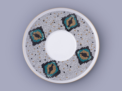 Чашка с блюдцем чайная. форма Колокол. рисунок Боа зеленый, арт. 81.32687.00.1, 