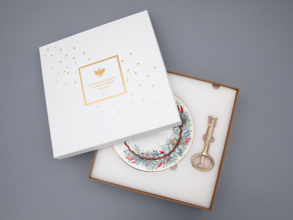 Этажерка 2-х ярусная, в подарочной упаковке, форма Стандартная - 2, рисунок Календа, арт. 81.33223.00.1, 