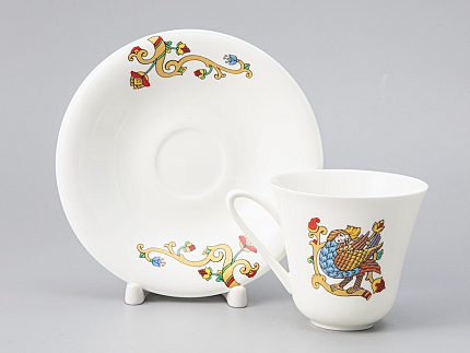 Чашка с блюдцем чайная 200 мл форма Сад рисунок Русские сказки. Дракон арт. 81.28416.00.1