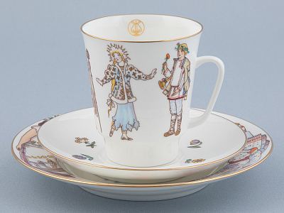 Трехпредметный комплект 165 мл форма Майская рисунок Опера Снегурочка, арт. 81.32231.00.1