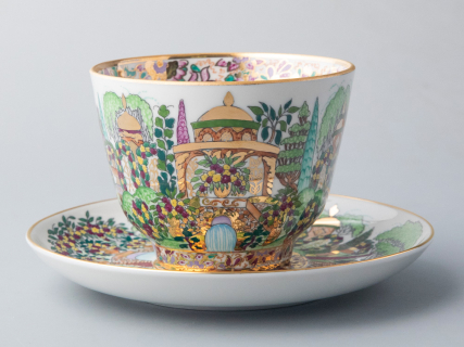 Чашка с блюдцем, форма Подарочная, рисунок Весенний Парк, арт 81.14820.00.1, 