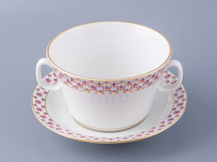 Чашка с блюдцем для бульона Молодежная Сетка-Блюз 2 арт. 81.26642.00.1, 