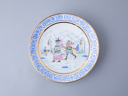 Тарелка декоративная 195 мм форма Эллипс рисунок Зимняя фантазия арт. 80.09998.00.1