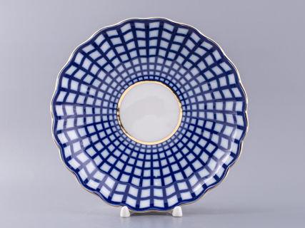 Сухарница, 215  мм, форма Тюльпан, рисунок Кобальтовая клетка арт. 80.03707.00.1, 