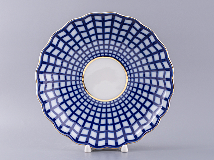 Сухарница, 215  мм, форма Тюльпан, рисунок Кобальтовая клетка арт. 80.03707.00.1