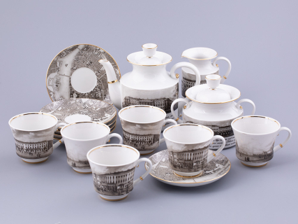 Сервиз чайный на 6 персон 15 предметов, форма Банкетная рисунок Великолепный Невский, арт. 81.32683.00.1, 