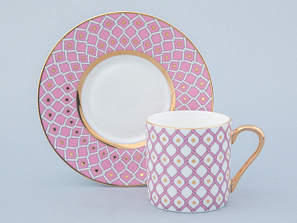 Чашка с блюдцем кофейная 115 мл., форма Идиллия, рисунок Астра 1 арт 81.32374.00.1