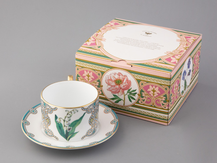 Чашка с блюдцем 250 мл в подарочной упаковке форма Соло, рисунок, Ландыш майский, арт. 81.32654.00.1, 