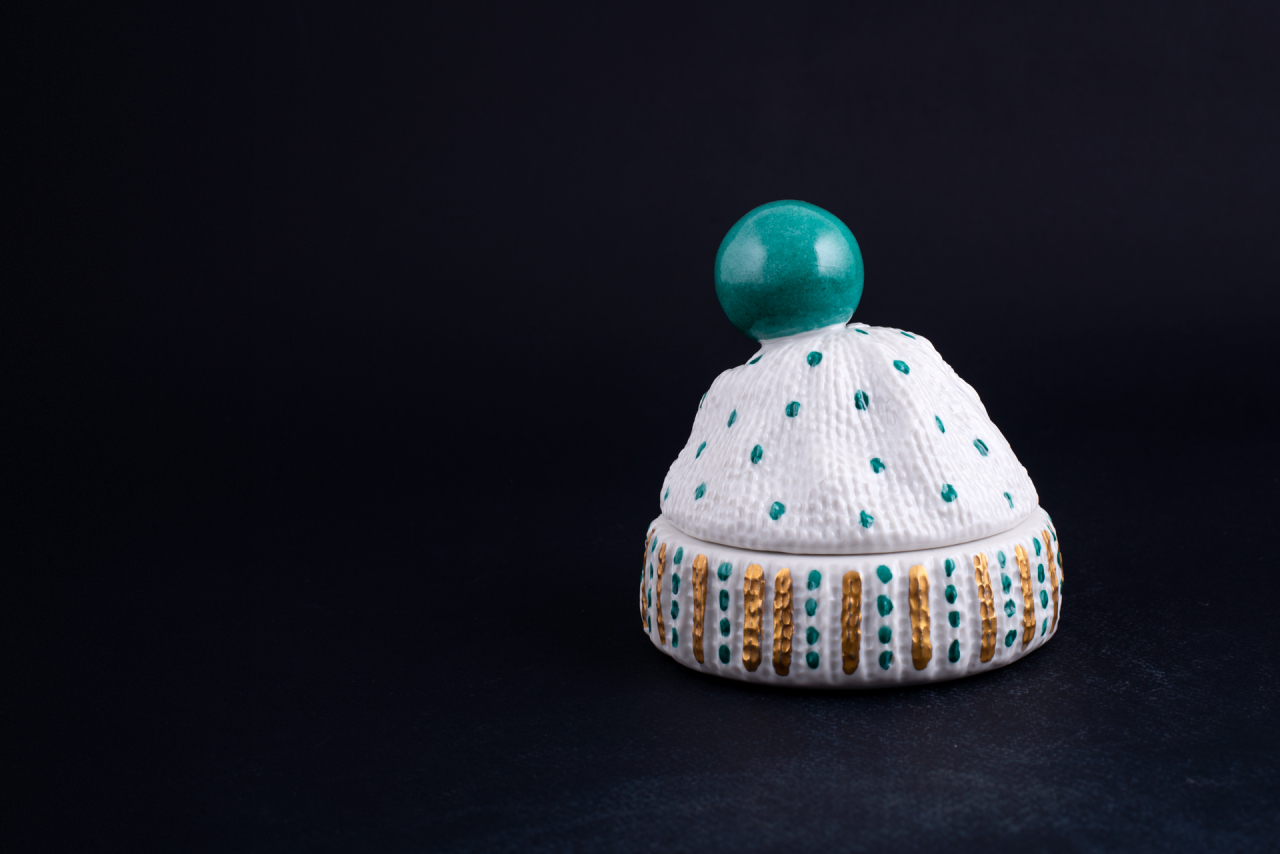 Шкатулка Детская Шапочка, рисунок Зеленый помпон, арт 60.14115.00.1, 