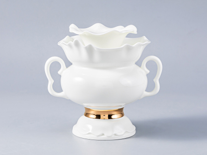 Сервиз чайный Белый цветок Золотая лента, 6 персон 14 предметов, арт. 81.18187.00.1, 