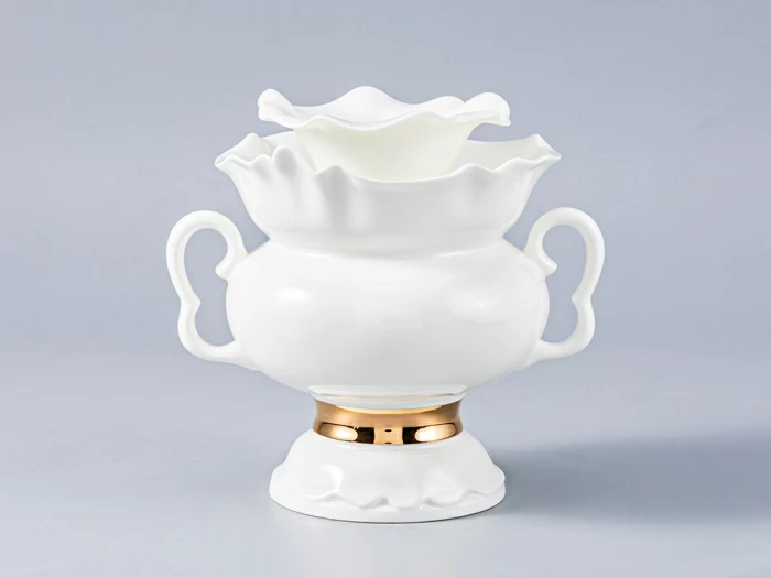 Сервиз чайный Белый цветок Золотая лента, 6 персон 14 предметов, арт. 81.18187.00.1, 