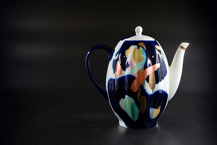 Сервиз кофейный на форме Тюльпан, Кобальтовые пятна, арт 61.20984.00.1