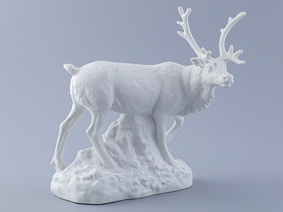 Скульптура Северный олень Белый бисквит арт. 82.41548.00.1