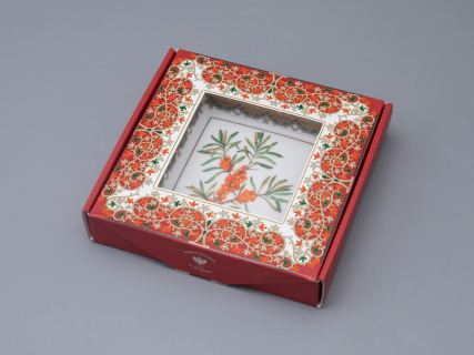 Подставка для мелочей в подарочной упаковке форма Квадратная рисунок Облепиха сибирская, арт. 81.33951.00.1, 