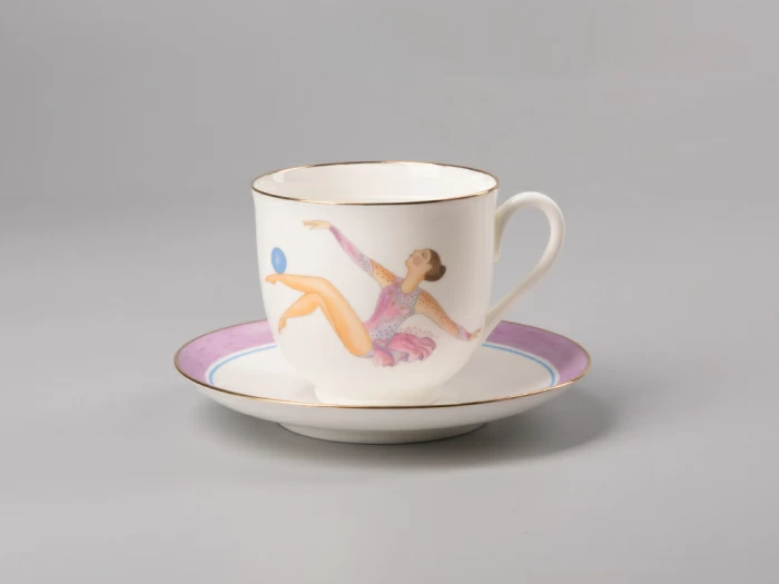 Чашка с блюдцем кофейная 180 мл., форма Ландыш, рисунок Мяч арт. 81.31097.00.1, 