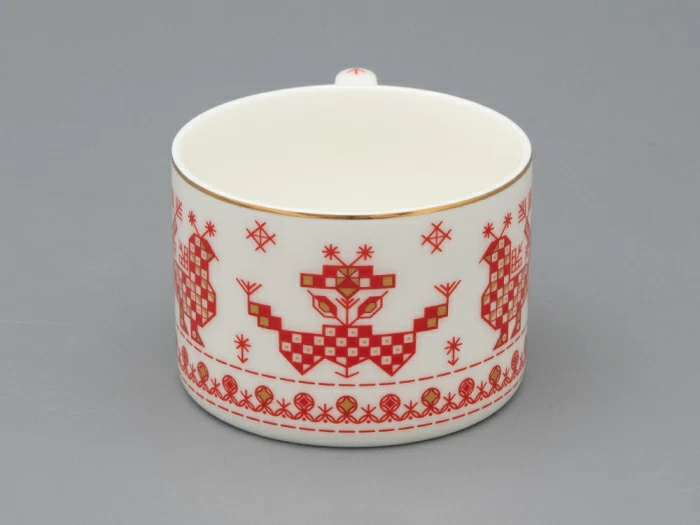 Чашка с блюдцем 250 мл форма Премиум рисунок Петушки-гребешки, арт 81.33558.00.1, 