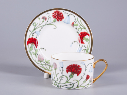 Чашка с блюдцем 250 мл форма Идиллия рисунок Сад Алисы арт. 81.30747.00.1, 