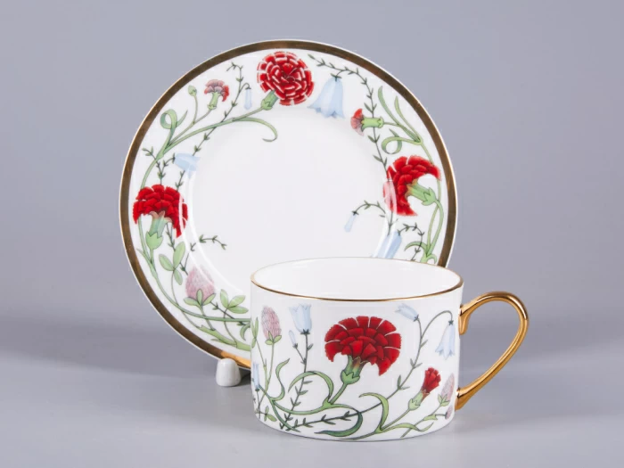 Чашка с блюдцем 250 мл форма Идиллия рисунок Сад Алисы арт. 81.30747.00.1, 