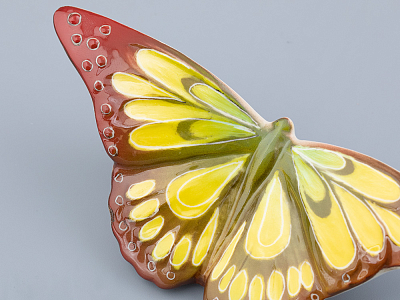 Скульптура форма Бабочка среднего размера, рисунок Желтая, арт. 82.47231.00.1