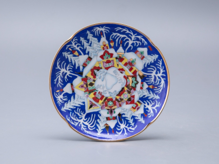 Чашка с блюдцем и с крышкой чайная форма Подарочная-2 рисунок Зимняя сказка 250 мл арт. 81.14563.00.1, 