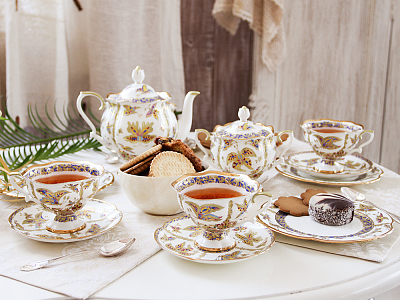 Сервиз чайный форма Наташа рисунок Фантастические бабочки 6 персон 30 предметов арт. 81.15141.00.1