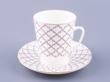 Чашка с блюдцем кофейная 165 мл.,  форма форма Майская,рисунок Розовая сетка арт. 81.13631.00.1, 