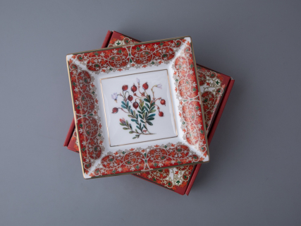 Подставка для мелочей в подарочной упаковке форма Квадратная рисунок Клюква заповедная, арт. 81.34283.00.1, 