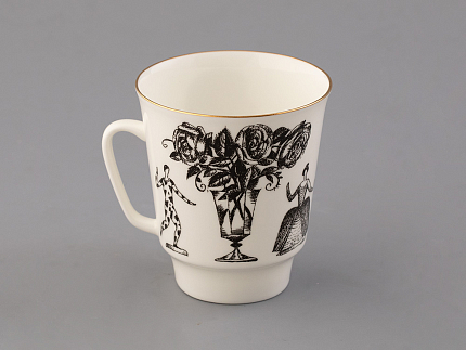 Подарочный набор на 2 персоны Чашка с блюдцем форма Майская, рисунок Русские писатели Есенин, Цветаева, арт. 81.33293.00.1