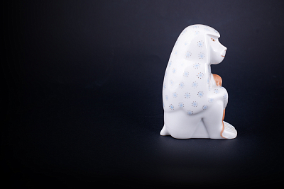 Скульптура Павиан с детенышем, Снежинки, арт 62.08841.00.1