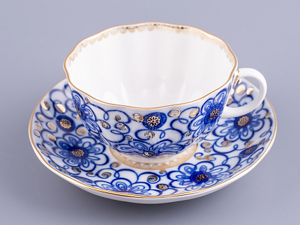 Чашка с блюдцем чайная 250 мл форма Тюльпан рисунок Вьюнок арт. 81.10110.00.1