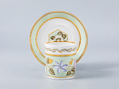 Сервиз чайный форма Гербовая рисунок Нефритовый фон, 6 персон 20 предметов, арт. 81.20900.00.1