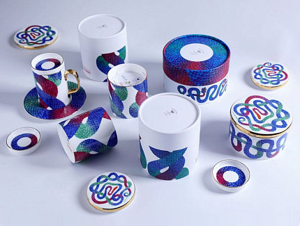 Свеча ароматическая в подарочной упаковке, форма top, рисунок Лунный змей, аромат Ванильный кекс арт. 81.32799.00.1