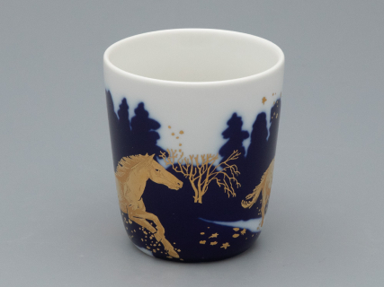 Чашка с блюдцем чайная, форма Колокол рисунок Зимняя дорога, арт. 81.34078.00.1, 