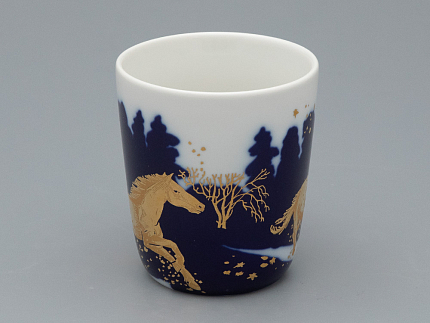 Чашка с блюдцем чайная, форма Колокол рисунок Зимняя дорога, арт. 81.34078.00.1