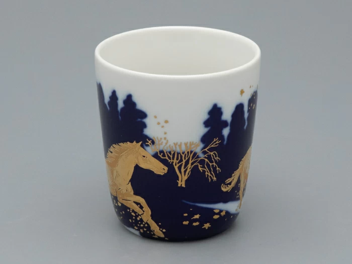 Чашка с блюдцем чайная, форма Колокол рисунок Зимняя дорога, арт. 81.34078.00.1, 